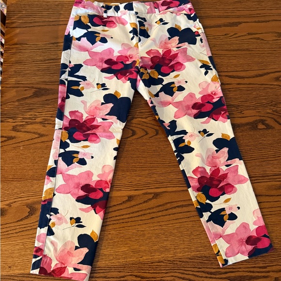 Old Navy Floral Ankle Pants - Pink, Navy, and Gold - Picture 3 of 6